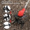 21V Electric Cordless Tiller Cultivator Powered Garden Tiller With 4 Blades 16 Steel Tines 550W 300Rpm 4000Mah Battery Tilling 9-In Width & 9-In Depth