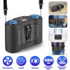 16000Mah 4 In 1 Dual-Turbine Waist Clip Fan Wearable Personal Fan Hands-Free With 5 Speeds Lcd Display Lanyard Double As Power Bank For Jobsites Campi