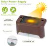 4Pcs Solar Powered Led Step Lights Outdoor Ip55 Waterproof Dusk To Dawn Sensor Fence Lamps For Stairs Yard Railing