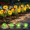 Solar Sunflower Lights Outdoor Waterproof Warm White Solar Landscape Lights With 2 Lighting Modes Ip44 Decorative Solar Flower Lights For Yard Patio P