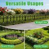 10 Packs Garden Decorative Lawn Edging Border Pp Garden Fence Panels Easy Assembly Outdoor Flower Bed Landscape Fencing No-Dig Spikes With Gloves Tota