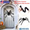 Halloween Decorations Spider Outdoor 49Inch Halloween Spider With 126 Inch Tarantula Mega Spider Web Hairy Poseable Scary Spider Outdoor Yard Creepy D