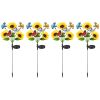 Solar Sunflower Lights Outdoor Waterproof Warm White Solar Landscape Lights With 2 Lighting Modes Ip44 Decorative Solar Flower Lights For Yard Patio P
