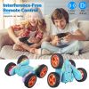 Kid Driving Rc Stunt Car 7 Color Strip Light Dynamic Music Swing Arm Double-Sided   Rolling Remote Control Car Off Road 2.4Ghz 4Wd Rechargeable Racing