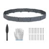 16Ft Non-Digging Plastic Landscape Edging 20Pcs Faux Cobbled Stone Garden Borders With 20 Spikes Shovel Gloves Flexible Bendable For Flower Beds Pathw