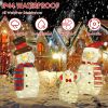 3Pcs 2D Christmas Snowman Yard Decoration Snowman Family Outdoor Decoration With 90Pcs Led Warm Yellow Lights 8 Lighting Modes Ip44 Waterproof For Chr