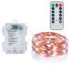 2Pcs Led String Lights 100Led Beads 32.8Ft Copper Fairy Lights Ip65 Waterproof Battery Operated Flash Lights With Remote Control For Wedding Party Jar