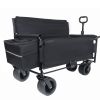 3-In-1 Folding Wagon Cart With Bench Seat, Patent Protection- Includes 1 Ice Pack, 500Lbs Heavy-Duty Utility Wagon, 180L Capacity All-Terrain Wheels F
