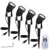 4Pcs Landscape Lights Color Changing Landscape Spotlight Ip65 Waterproof Rgbw Led Colorful Stake Light With Remote Control 16 Color 4 Dynamic Light Mo