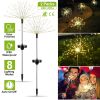 2Pcs Solar Powered Starburst Lights 240 Leds Firework Lamp Garden Path Decor Lights