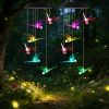 2Pack Solar Dragonfly Wind Chimes 7 Color Changing Wind Chimes For Outside Ipx4 Waterproof Outdoor Garden Yard Decor
