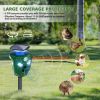 Electric Solar Powered Ultrasonic Animal Repeller 360° Ultrasonic Animal Driver With Motion Sensor Led Flashing Lights Waterproof Outdoor Animal Repel