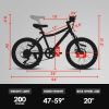 Forbidden To Sell On Temu 20 Inch Kids Mountain Bike, 7-Speed Boys Girls Bicycle With Front Suspension, Disc & V-Brake, Steel Frame Children\'S Bike F