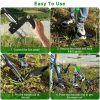 38.97In Aluminum Weed Puller Stand Up Weeder Without Bending Kneeling Manual Weed Remover Tool With 4 Claws For Lawn Yard Garden Patio