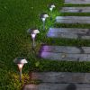 12Packs Solar Garden Lights Outdoor Ip44 Waterproof Solar Pathway Lights Color Changing Landscape Lamps 10Hrs Lawn Lighting For Yard Driveway Walkway