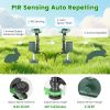 Solar Powered Motion Sensor Animal Repellent Sprinkler With Flashing Light Outdoor Animal Deterrent For Cats Dogs Squirrels Birds Raccons Deer And Mor