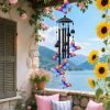 Butterfly Wind Chimes For Outside Metal Wind Chimes With Aluminum Tubes Deep Soothing Sound Decor For Garden Yard Home Patio Gift For Women Men