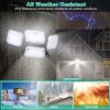 2 Pack Solar Powered Wall Lights Ip44 Waterproof Motion Sensor Lamps With Separate Solar Panel 4 Adjustable Heads 333Pcs Beads 120° Sensing Angle Remo