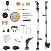 3-In-1 Cordless Electric Pole Saw & Mini Chainsaw & Grass Trimmer Kit With Adjustable Length 2Pcs 21V 1500Mah Batteries 4In/6In Chains Saw Blade 5Pcs