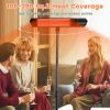 1500W Infrared Heater With Stand Electric Outdoor Patio Heater Ip65 Waterproof Tripod Wall Mount With 2 Remotes 3 Heating Levels For Home Restaurant Y