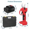 21V Cordless Electric Pruning Shears 40Mm 1.57" Electric Branch Scissors Tree Branch Cutter With 2 Rechargeable Batteries Sharpening Stone Blade Repla