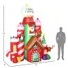 10Ft Inflatable Candy Castle Christmas Decoration With Warm White Led Lights Colorful Light Built-In Fans 10 Ground Stakes & 5 Tether Ropes Outdoor Ya