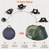 3-4 Person Pop Up Tent Automatic Setup Camping Tent Waterproof Instant Setup Tent With 2 Mosquito Net Windows Carrying Bag For Hiking Climbing Adventu