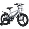 18 Inch Kids Bike With Training Wheels, Children\'S Bicycle With Magnesium Alloy Wheels, Dual U-Brakes, Adjustable Quick-Release Seat, Water Bottle &