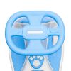 12V Kids Electric Wiggle Ride On Car, 2-In-1 Battery Powered Twist Car With Wireless Music, Controllable Led Lights & Flashing Pu Wheels, Stable Frame
