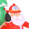 7.5Ft Inflatable Santa Truck With Lit Christmas Tree, Pre-Lit Warm White Leds, Outdoor Christmas Yard Decorations With Built-In Fan, Stakes & Tether R