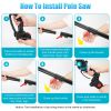 2-In-1 8” Cordless Electric Pole Saw And Mini Chainsaw With Extension Poles 2Pcs 21V 3.0Ah Batteries Adjustable Length Chain Saw With Auto Oiler Safet