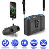 16000Mah 4 In 1 Dual-Turbine Waist Clip Fan Wearable Personal Fan Hands-Free With 5 Speeds Lcd Display Lanyard Double As Power Bank For Jobsites Campi