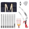 2-In-1 Pole Saw & Fruit Picker With 1.3-9.6Ft Extendable Stainless Steel Pole Manual Tree Pruner With 65Mn Steel Blade Fruit Picking Basket Storage Ba