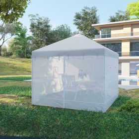 Canopy Screen Walls, Replacement Netting with 6 Service Windows and 1 Door, for 10' x 10' Canopy Tent, White