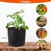 3 Pack Plant Grow Bags Potato Vegetable Planter Bags Breathable Planting Fabric Pots 5Gallons