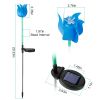 2Pcs Solar Powered Tulip Garden Light Wind Mill Waterproof Landscape Stake Lamp Decorative Lawn Lights For Yard Driveway Walkway Patio