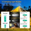 4 In 1 Rechargeable Camping String Light Ip44 Waterproof Camping Lantern With 33Ft String Light 7 Light Modes Emergency Power Bank Carry Bag For Indoo