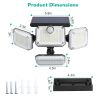 2 Pack Solar Powered Wall Lights Ip44 Waterproof Motion Sensor Lights With 4 Adjustable Heads 333Pcs Led Beads 120° Sensing Angle Remote Control For Y