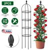 2 Packs Garden Obelisk Trellis 5.9Ft Plants Tower For Climbing Plants Flower Vegetable Vine Support Rustproof Garden Plant Trellis Black