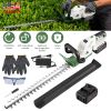 20In Cordless Hedge Trimmer 21V Handheld Bush Trimmer Electric Grass Shrub Trimmer With Dual-Action Blades 0.6In Cutting Diameter Safety Lock Adjustab
