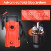 Electric High Pressure Washer 1740Psi Max 2.6Gpm Powerful Car Washer Pressure Cleaner With Adjustable Spray Nozzle Soap Dispenser Ipx5 Waterproof For