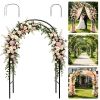 7.87Ft H X 4.59Ft W Adjustable Metal Garden Arch Diy Outdoor Trellis For Climbing Plants Wedding Arch Decoration Iron Arbor For Backyard Garden Entran