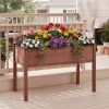 48X24X30In Elevated Raised Garden Bed With Legs, Wooden Planter Box For Outdoor Vegetable Herb Flower Fruit Growing