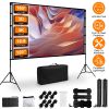 120Inch Projector Screen With Stand 16:9 4K Hd Rear Front Wrinkle-Free Portable And Foldable Movie Screen With Carry Bag For Indoor Outdoor Home Theat