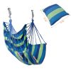 440Lbs Hammock Hanging Chair Canvas Porch Patio Swing Seat Portable Camping Rope Seat W/ 2Pillows