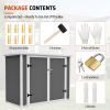 4.6X2.4 Ft Resin Outdoor Storage Shed With Hydraulic Lid & Ramp Lockable Horizontal Storage Cabinet For Garden Tools Firewood Outdoor Supplies And Pet