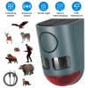 3-In-1 Ultrasonic Solar Animal Repeller Motion Activated Animal Repellent With Ultrasonic Sound Alarm Strobe Light 4 Modes Ip55 Waterproof For Deer Ra