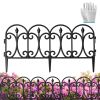 10 Packs Garden Decorative Lawn Edging Border Pp Garden Fence Panels Easy Assembly Outdoor Flower Bed Landscape Fencing No-Dig Spikes With Gloves Tota