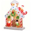 7.2Ft Inflatable Gingerbread House Christmas Decoration With Warm White Led Lights Built-In Fan 6 Ground Stakes & 2 Tether Ropes Outdoor Yard Lawn Hol