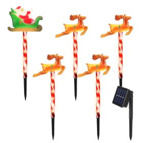 5Packs Christmas Outdoor Pathway Light With 8 Modes Ip44 Waterproof Xmas Decoration Stake Light Tree Candy Light For Garden Lawn Porch Yard Driveway